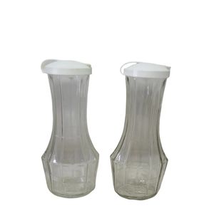 Vintage Set 2 Good Seasons Salad Dressing Cruet Glass Bottle w/Lid  Read Below